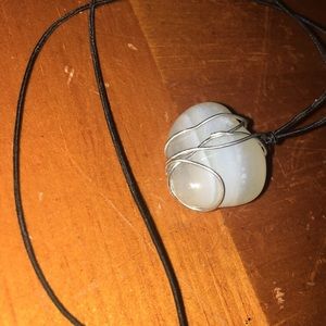 Smoothed crystal necklace